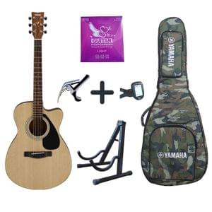 Yamaha FS80C Acoustic Guitar Combo Package with Military Bag, String, Stand, Tuner, and Capo